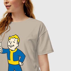 Футболка оверсайз женская Fallout Boy, цвет: миндальный — фото 2