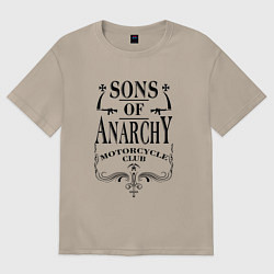 Футболка оверсайз женская Anarchy Motorcycle Club, цвет: миндальный