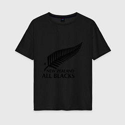 Футболка оверсайз женская New Zeland: All blacks, цвет: черный