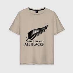 Футболка оверсайз женская New Zeland: All blacks, цвет: миндальный