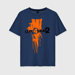 Женская футболка оверсайз Left 4 Dead 2 (кровь из шеи)
