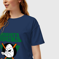 Футболка оверсайз женская Anaheim Mighty Ducks, цвет: тёмно-синий — фото 2