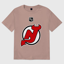 Футболка оверсайз женская New Jersey Devils: Kovalchuk 17, цвет: пыльно-розовый