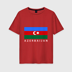 Футболка оверсайз женская Азербайджан, цвет: красный