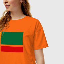 Футболка оверсайз женская Чечня: флаг, цвет: оранжевый — фото 2