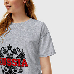 Футболка оверсайз женская Russia Coat, цвет: меланж — фото 2