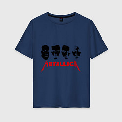 Футболка оверсайз женская Metallica (Лица), цвет: тёмно-синий