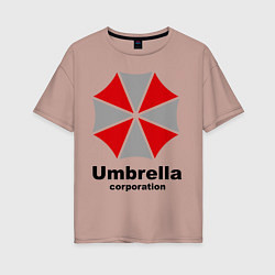 Футболка оверсайз женская Umbrella corporation, цвет: пыльно-розовый