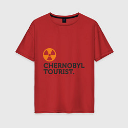 Футболка оверсайз женская Chernobyl tourist, цвет: красный