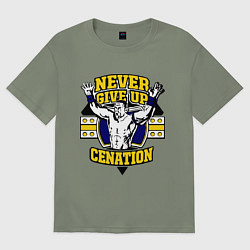 Футболка оверсайз женская Never Give Up: Cenation, цвет: авокадо