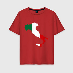 Футболка оверсайз женская Италия (Italy), цвет: красный