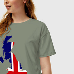 Футболка оверсайз женская Великобритания (Great Britain), цвет: авокадо — фото 2