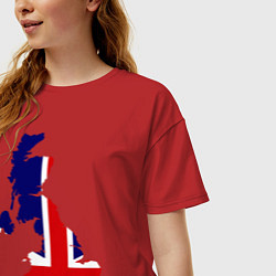 Футболка оверсайз женская Великобритания (Great Britain), цвет: красный — фото 2