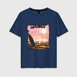 Футболка оверсайз женская Surf California, цвет: тёмно-синий