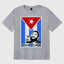 Футболка оверсайз женская Fidel: Viva, Cuba!, цвет: меланж