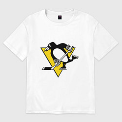 Футболка оверсайз женская Pittsburgh Penguins, цвет: белый