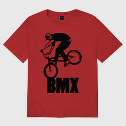 Футболка оверсайз женская BMX 3, цвет: красный