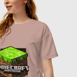 Футболка оверсайз женская Minecraft: Pocket Edition, цвет: пыльно-розовый — фото 2