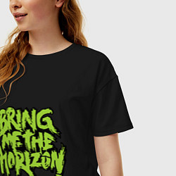 Футболка оверсайз женская Bring me the horizon, цвет: черный — фото 2