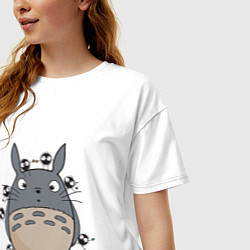 Футболка оверсайз женская Тоторо, цвет: белый — фото 2