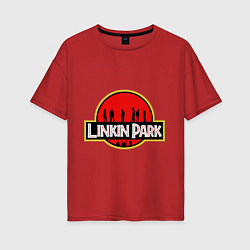 Женская футболка оверсайз Linkin Park: Jurassic Park