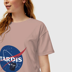 Футболка оверсайз женская Tardis NASA, цвет: пыльно-розовый — фото 2
