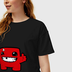 Футболка оверсайз женская Super Meat Boy, цвет: черный — фото 2