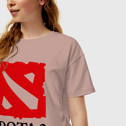 Футболка оверсайз женская Dota 2: Logo, цвет: пыльно-розовый — фото 2