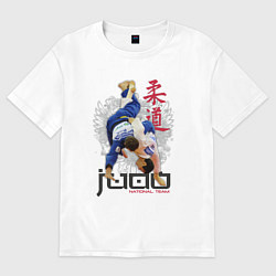 Футболка оверсайз женская Дзюдо: национальная команда, цвет: белый