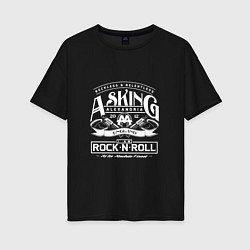 Футболка оверсайз женская Asking Alexandria: Rock'n'Roll, цвет: черный