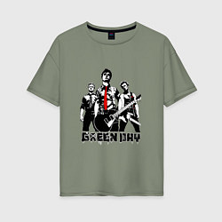 Футболка оверсайз женская Группа Green Day, цвет: авокадо