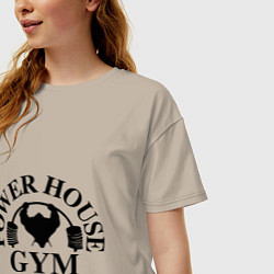 Футболка оверсайз женская Power House Gym, цвет: миндальный — фото 2