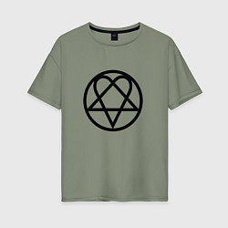 Футболка оверсайз женская HIM Symbol, цвет: авокадо