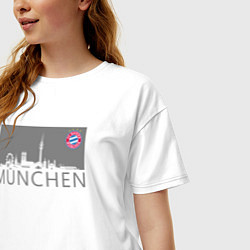 Футболка оверсайз женская Bayern Munchen - Munchen City grey 2022, цвет: белый — фото 2