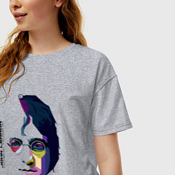 Футболка оверсайз женская John Lennon: Techno, цвет: меланж — фото 2
