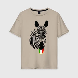 Футболка оверсайз женская Juventus Zebra, цвет: миндальный