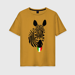 Футболка оверсайз женская Juventus Zebra, цвет: горчичный