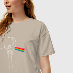 Футболка оверсайз женская Dark side of the moon, цвет: миндальный — фото 2