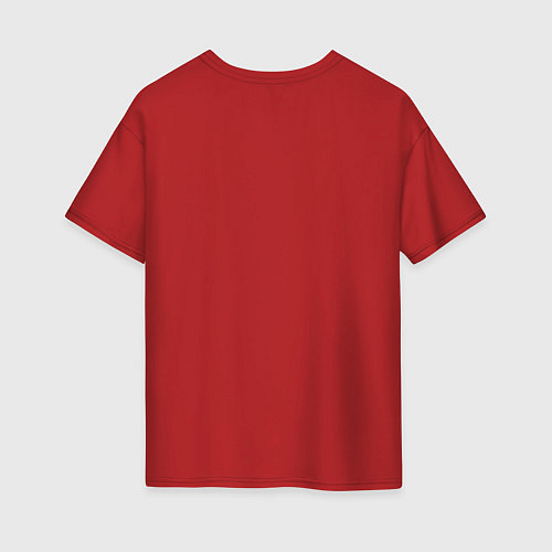 Женская футболка оверсайз Луна в кармане / Красный – фото 2