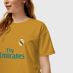Футболка оверсайз женская Real Madrid: Ronaldo 07, цвет: горчичный — фото 2