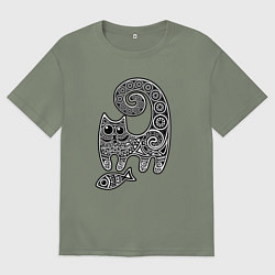 Женская футболка оверсайз Кот3