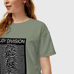 Футболка оверсайз женская Joy Division: Unknown Pleasures, цвет: авокадо — фото 2