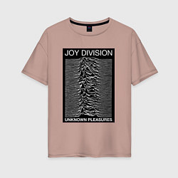 Футболка оверсайз женская Joy Division: Unknown Pleasures, цвет: пыльно-розовый