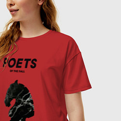 Футболка оверсайз женская Poets of the Fall: Black Horse, цвет: красный — фото 2