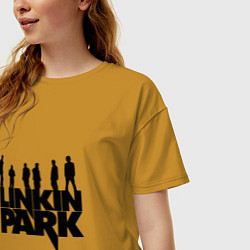 Футболка оверсайз женская Linkin Park, цвет: горчичный — фото 2