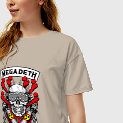 Футболка оверсайз женская Megadeth Rocker, цвет: миндальный — фото 2