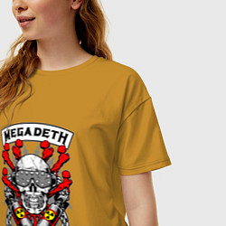 Футболка оверсайз женская Megadeth Rocker, цвет: горчичный — фото 2