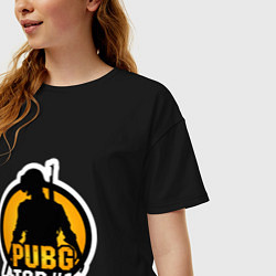 Футболка оверсайз женская PUBG Top 1, цвет: черный — фото 2