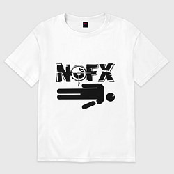 Футболка оверсайз женская NOFX crushman, цвет: белый