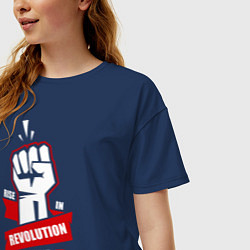Футболка оверсайз женская Skillet: Rise on Revolution, цвет: тёмно-синий — фото 2